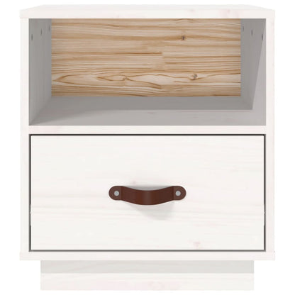 vidaXL Bedside Cabinet White 40x34x45 cm Solid Wood Pine