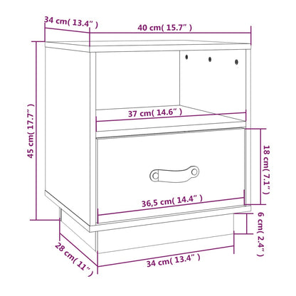 vidaXL Bedside Cabinets 2 pcs White 40x34x45 cm Solid Wood Pine