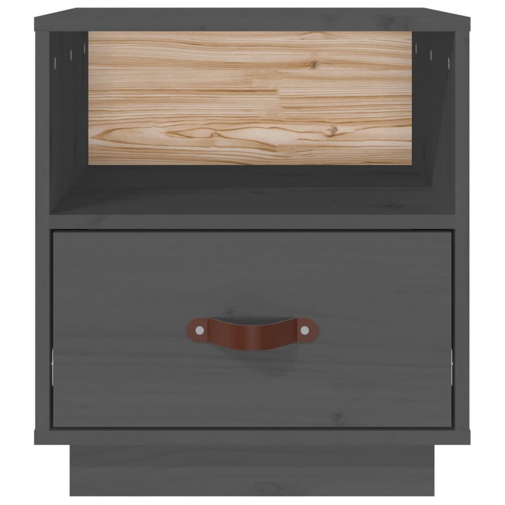 vidaXL Bedside Cabinet Grey 40x34x45 cm Solid Wood Pine