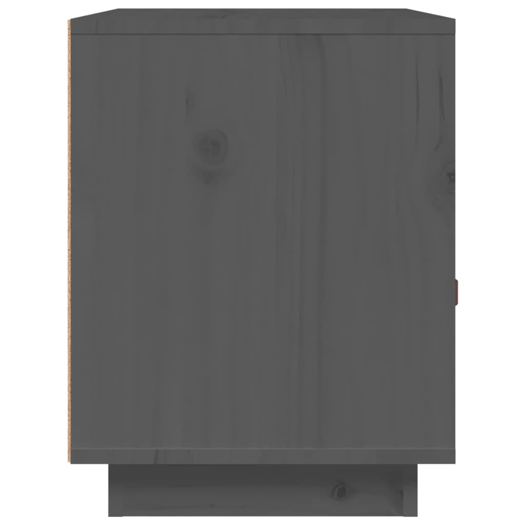 vidaXL Bedside Cabinet Grey 40x34x45 cm Solid Wood Pine
