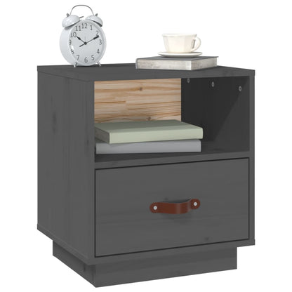 vidaXL Bedside Cabinets 2 pcs Grey 40x34x45 cm Solid Wood Pine