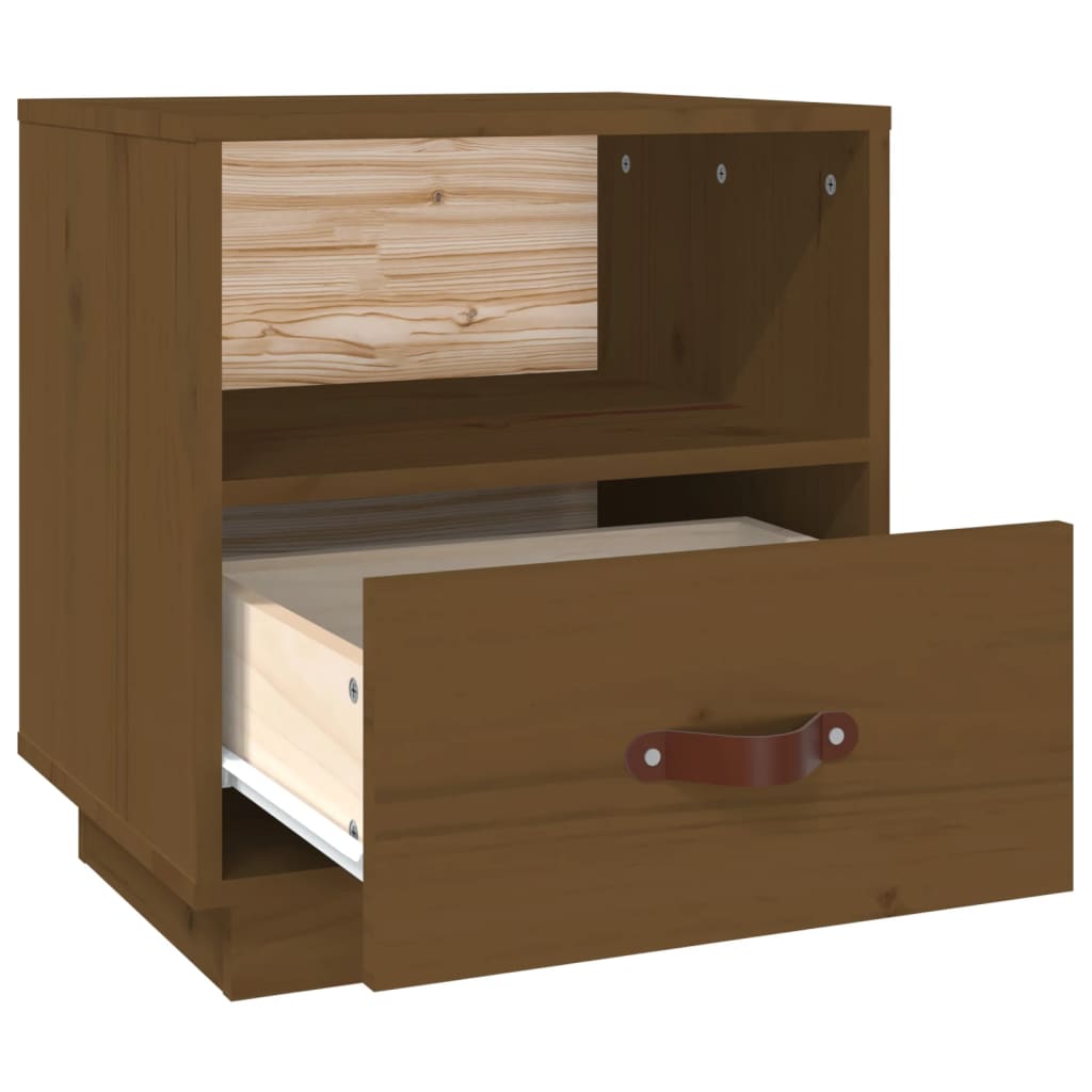 vidaXL Bedside Cabinet Honey Brown 40x34x45 cm Solid Wood Pine