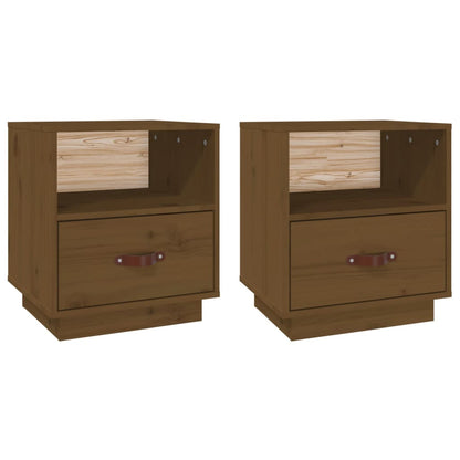 vidaXL Bedside Cabinets 2 pcs Honey Brown 40x34x45 cm Solid Wood Pine