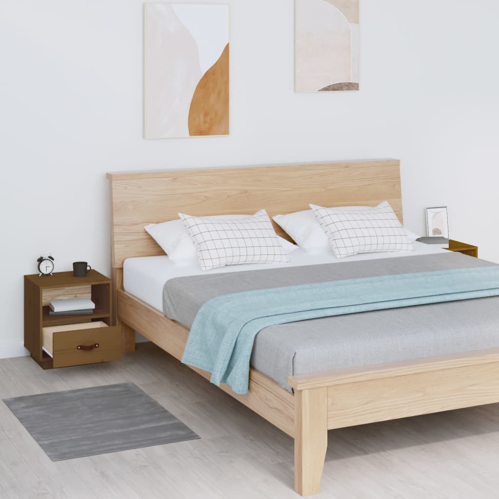 vidaXL Bedside Cabinets 2 pcs Honey Brown 40x34x45 cm Solid Wood Pine