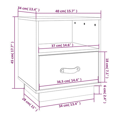 vidaXL Bedside Cabinets 2 pcs Honey Brown 40x34x45 cm Solid Wood Pine