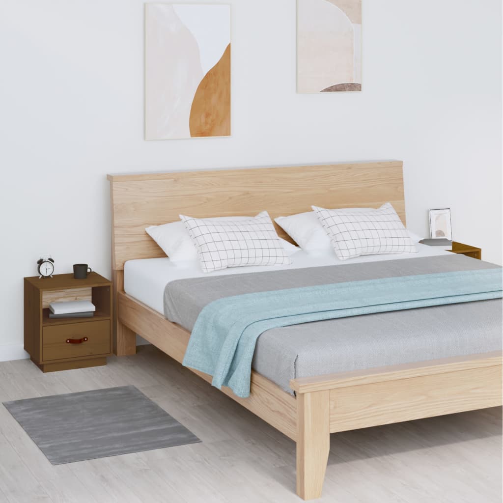 vidaXL Bedside Cabinets 2 pcs Honey Brown 40x34x45 cm Solid Wood Pine