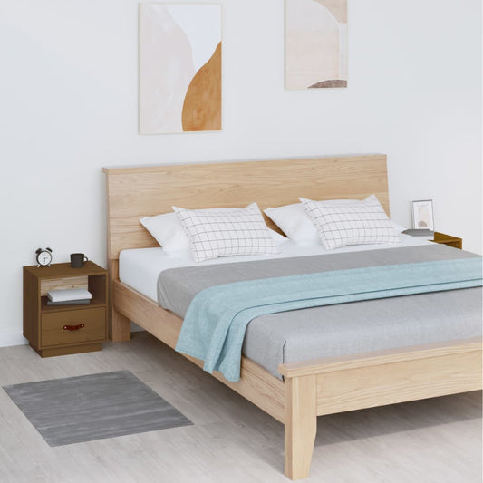 vidaXL Bedside Cabinets 2 pcs Honey Brown 40x34x45 cm Solid Wood Pine