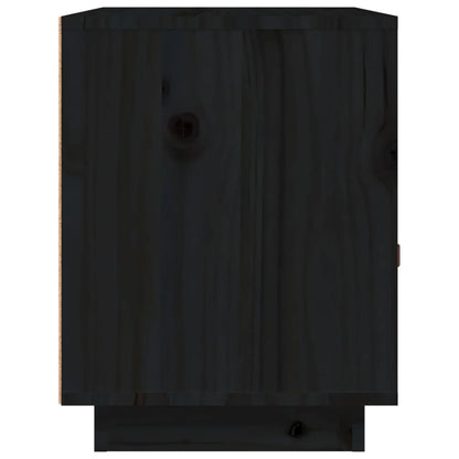 vidaXL Bedside Cabinet Black 40x34x45 cm Solid Wood Pine