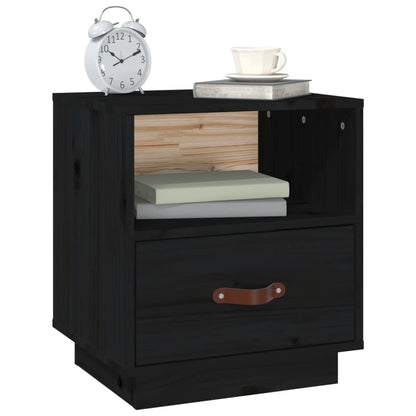 vidaXL Bedside Cabinets 2 pcs Black 40x34x45 cm Solid Wood Pine