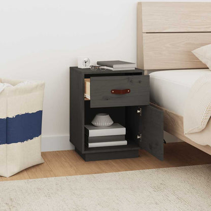 vidaXL Bedside Cabinets 2 pcs Grey 40x34x55 cm Solid Wood Pine