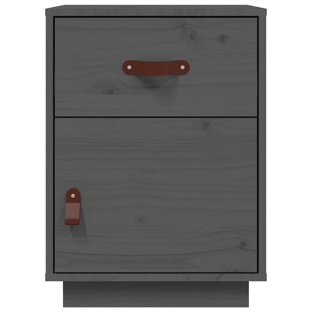 vidaXL Bedside Cabinets 2 pcs Grey 40x34x55 cm Solid Wood Pine