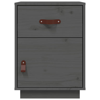 vidaXL Bedside Cabinets 2 pcs Grey 40x34x55 cm Solid Wood Pine