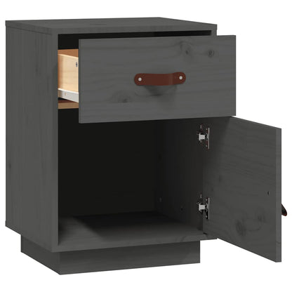 vidaXL Bedside Cabinets 2 pcs Grey 40x34x55 cm Solid Wood Pine