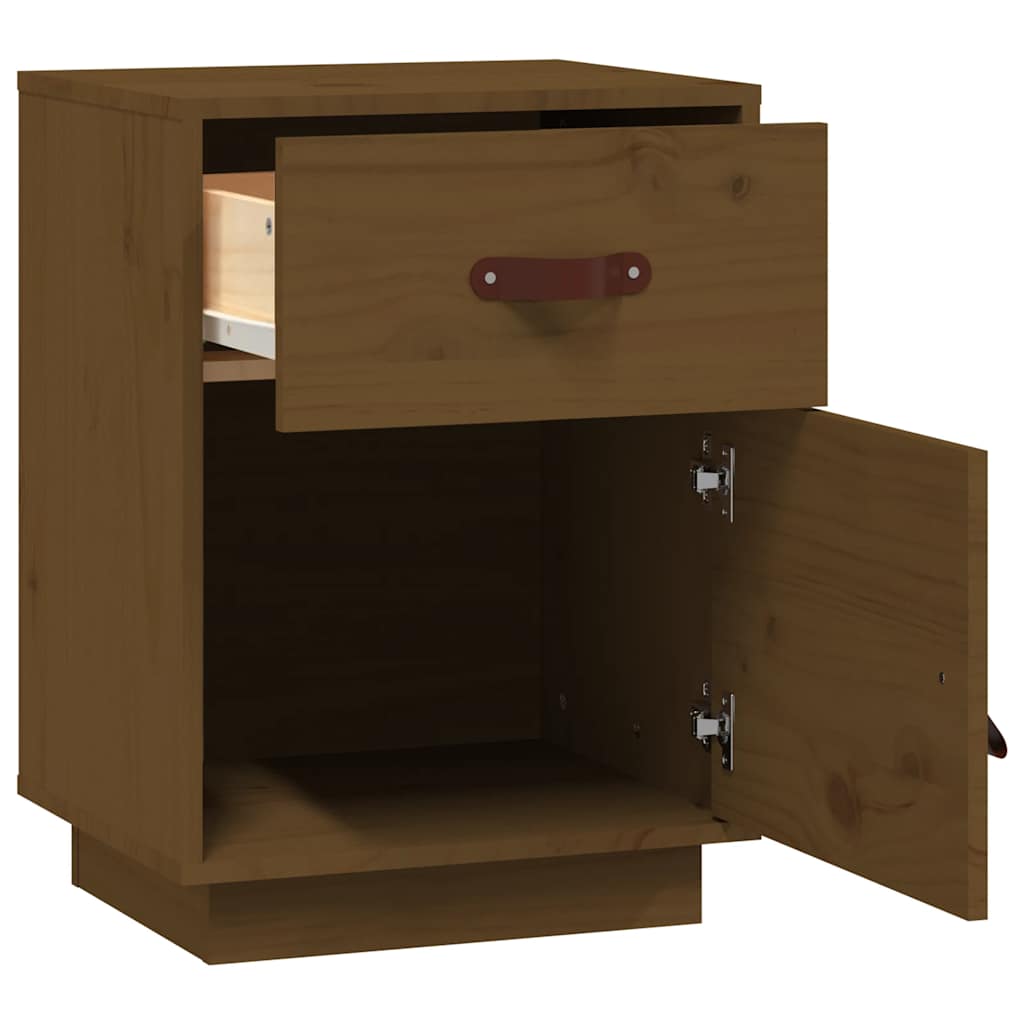 vidaXL Bedside Cabinet Honey Brown 40x34x55 cm Solid Wood Pine