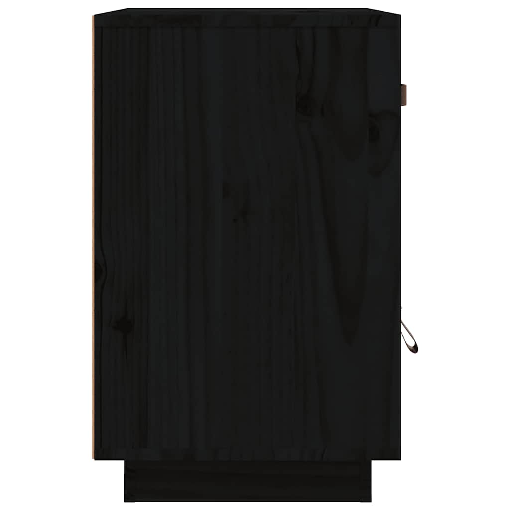 vidaXL Bedside Cabinet Black 40x34x55 cm Solid Wood Pine