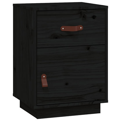 vidaXL Bedside Cabinets 2 pcs Black 40x34x55 cm Solid Wood Pine
