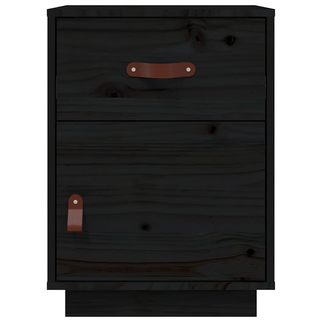 vidaXL Bedside Cabinets 2 pcs Black 40x34x55 cm Solid Wood Pine