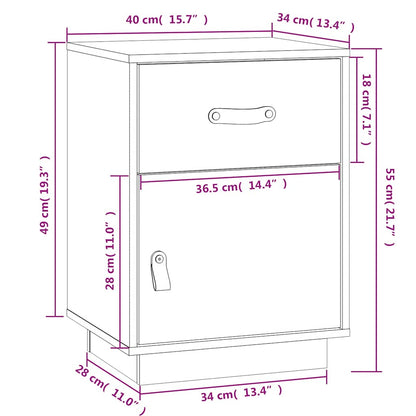 vidaXL Bedside Cabinets 2 pcs Black 40x34x55 cm Solid Wood Pine