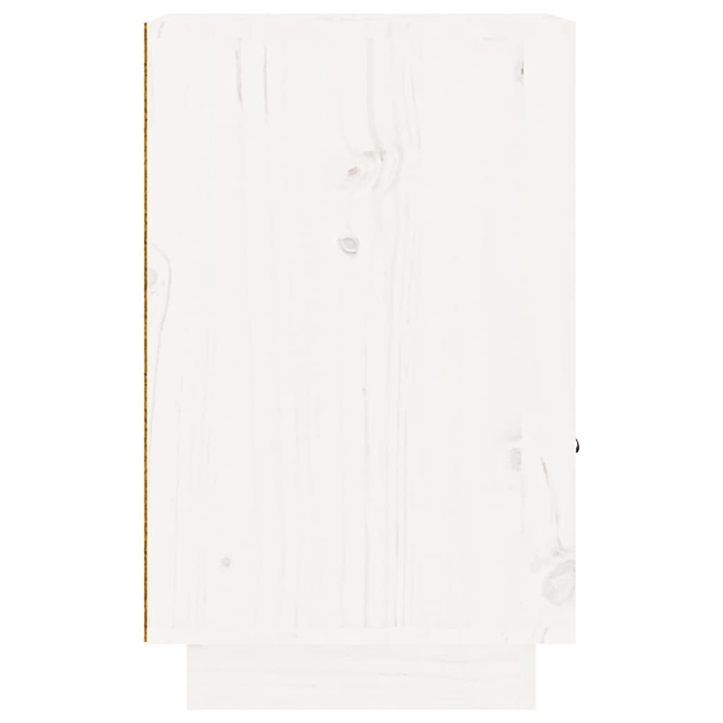 vidaXL Bedside Cabinet White 40x34x55 cm Solid Wood Pine