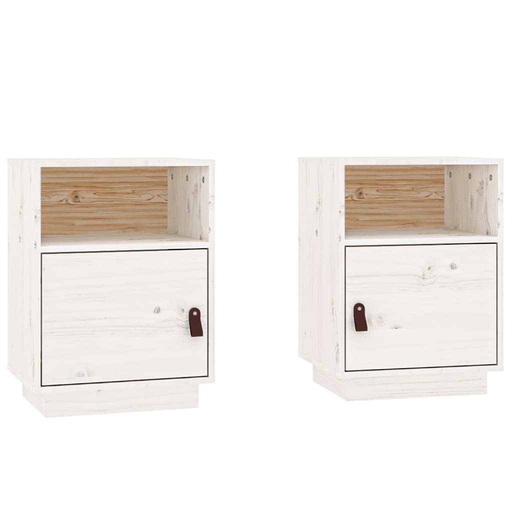 vidaXL Bedside Cabinets 2 pcs White 40x34x55 cm Solid Wood Pine