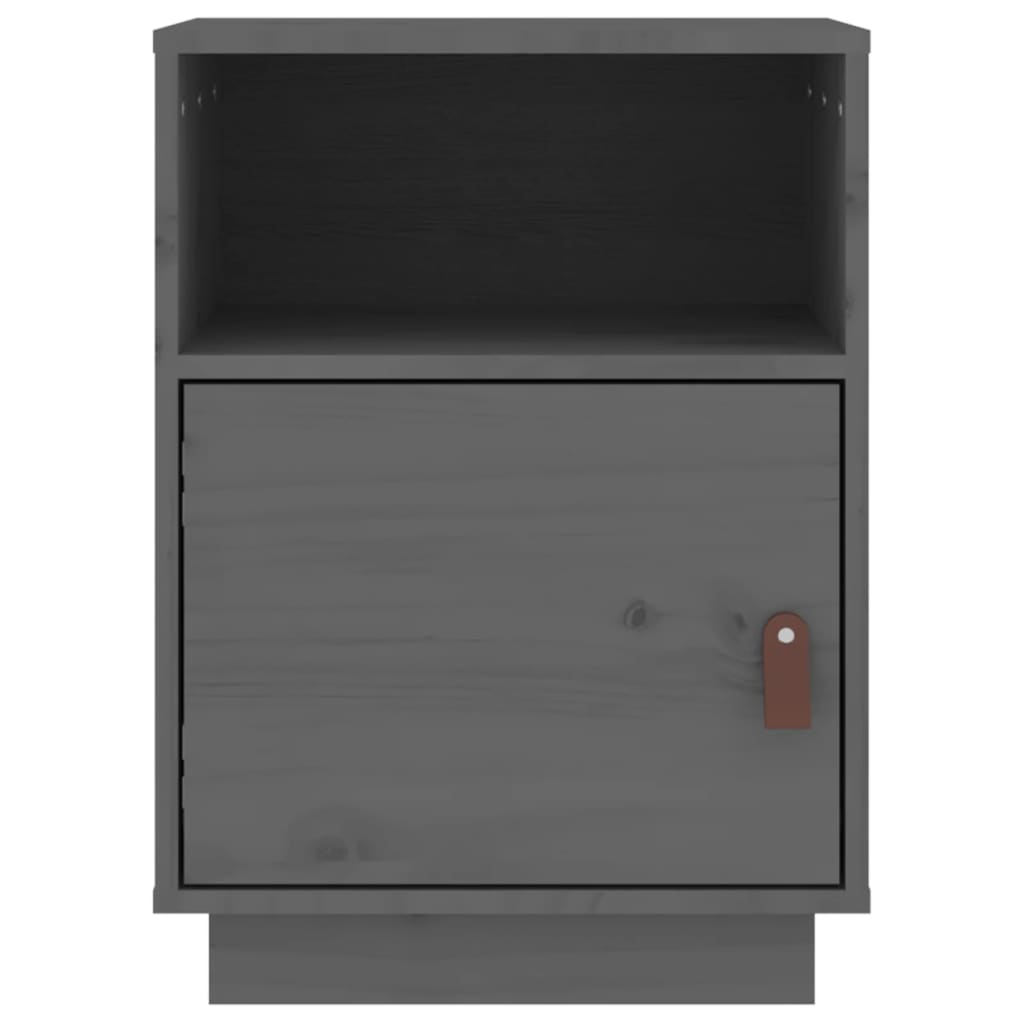 vidaXL Bedside Cabinets 2 pcs Grey 40x34x55 cm Solid Wood Pine