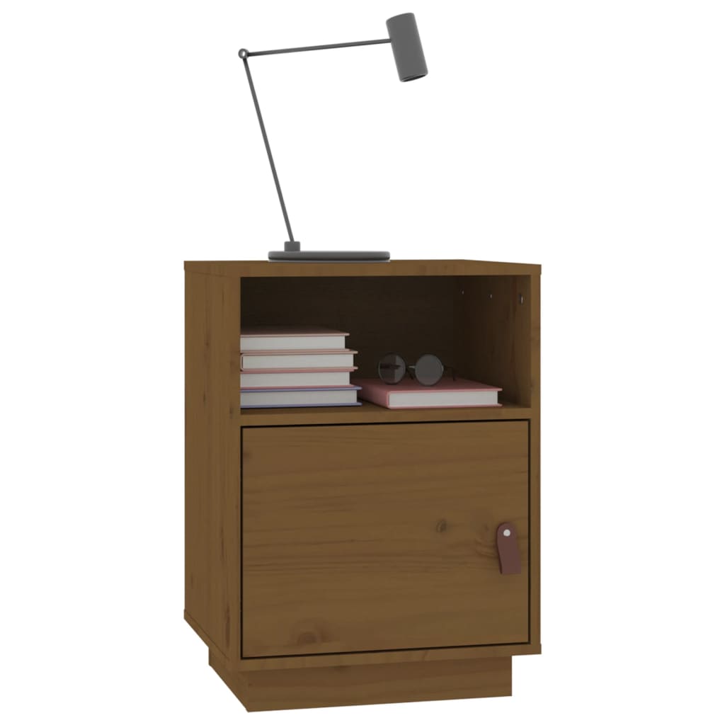 vidaXL Bedside Cabinet Honey Brown 40x34x55 cm Solid Wood Pine