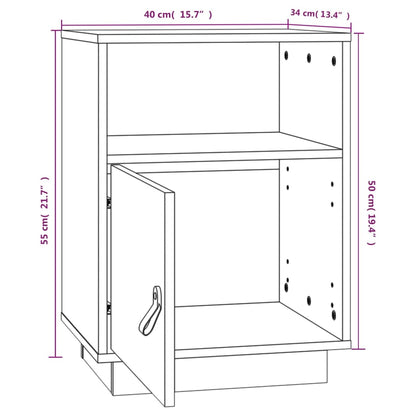 vidaXL Bedside Cabinet Honey Brown 40x34x55 cm Solid Wood Pine