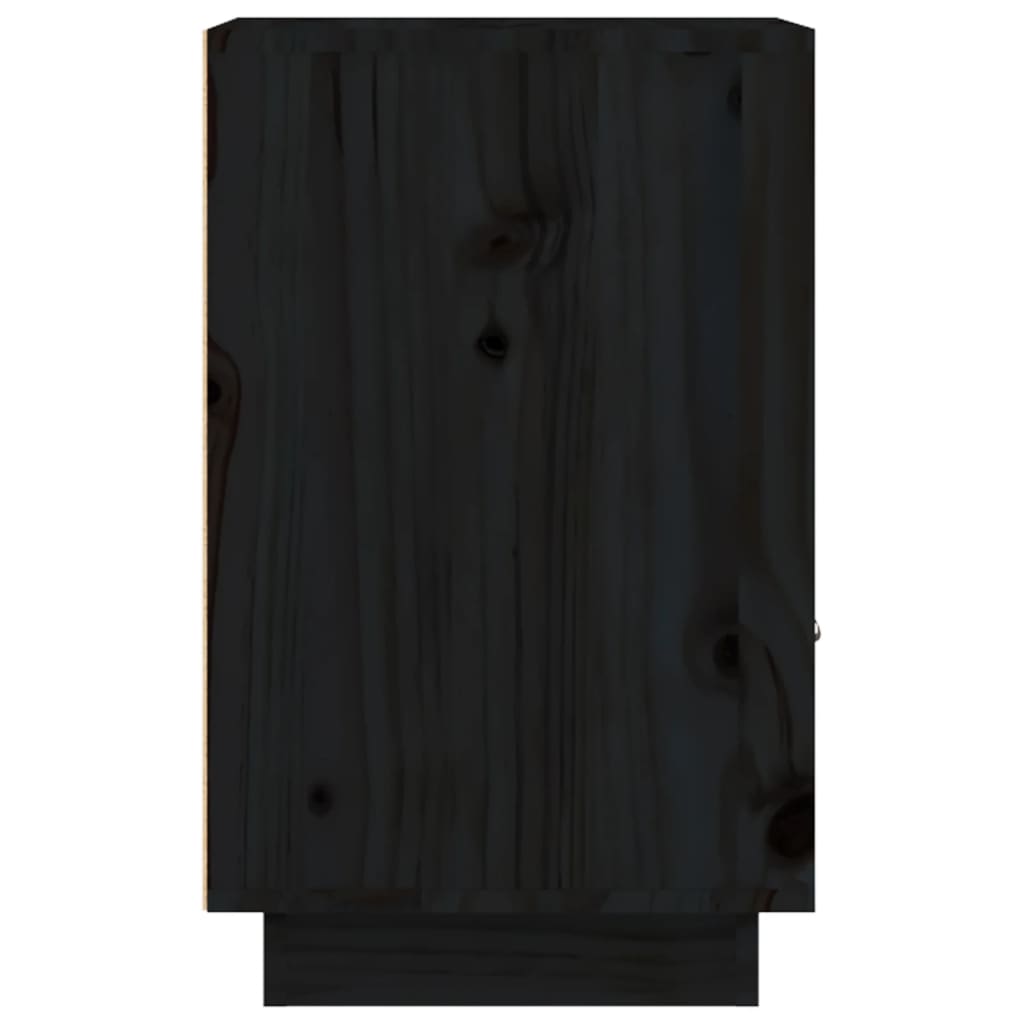 vidaXL Bedside Cabinet Black 40x34x55 cm Solid Wood Pine
