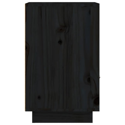 vidaXL Bedside Cabinet Black 40x34x55 cm Solid Wood Pine