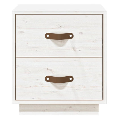 vidaXL Bedside Cabinet White 40x34x45 cm Solid Wood Pine