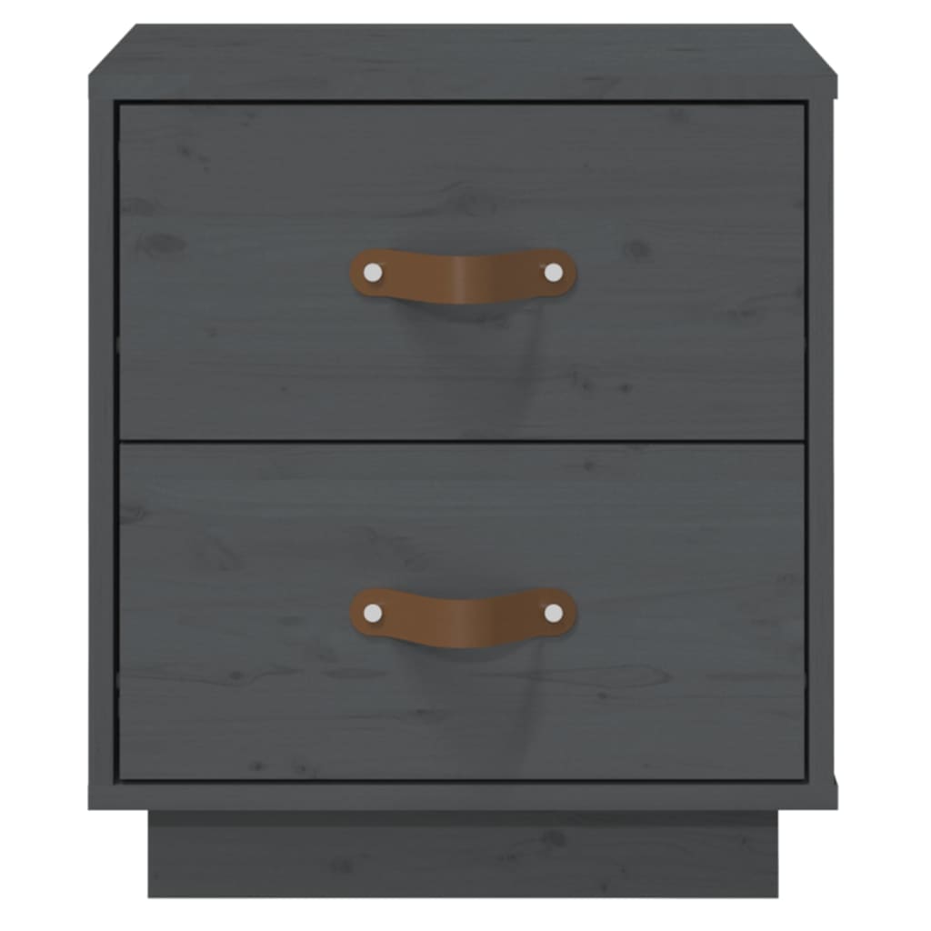 vidaXL Bedside Cabinet Grey 40x34x45 cm Solid Wood Pine