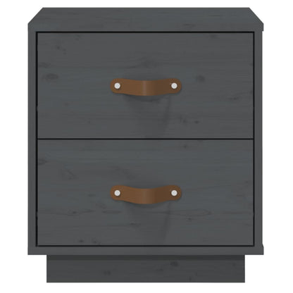 vidaXL Bedside Cabinet Grey 40x34x45 cm Solid Wood Pine