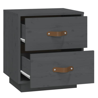 vidaXL Bedside Cabinet Grey 40x34x45 cm Solid Wood Pine
