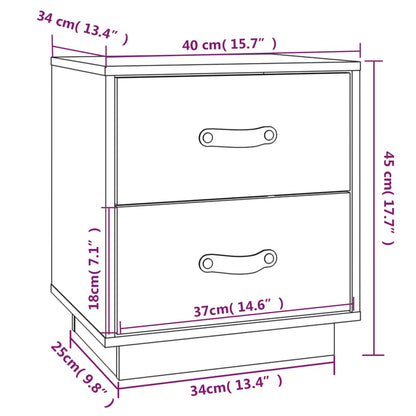 vidaXL Bedside Cabinet Grey 40x34x45 cm Solid Wood Pine