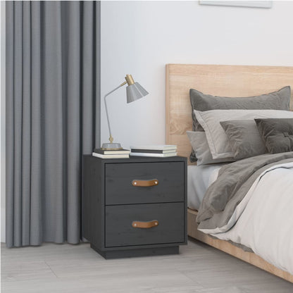 vidaXL Bedside Cabinets 2 pcs Grey 40x34x45 cm Solid Wood Pine