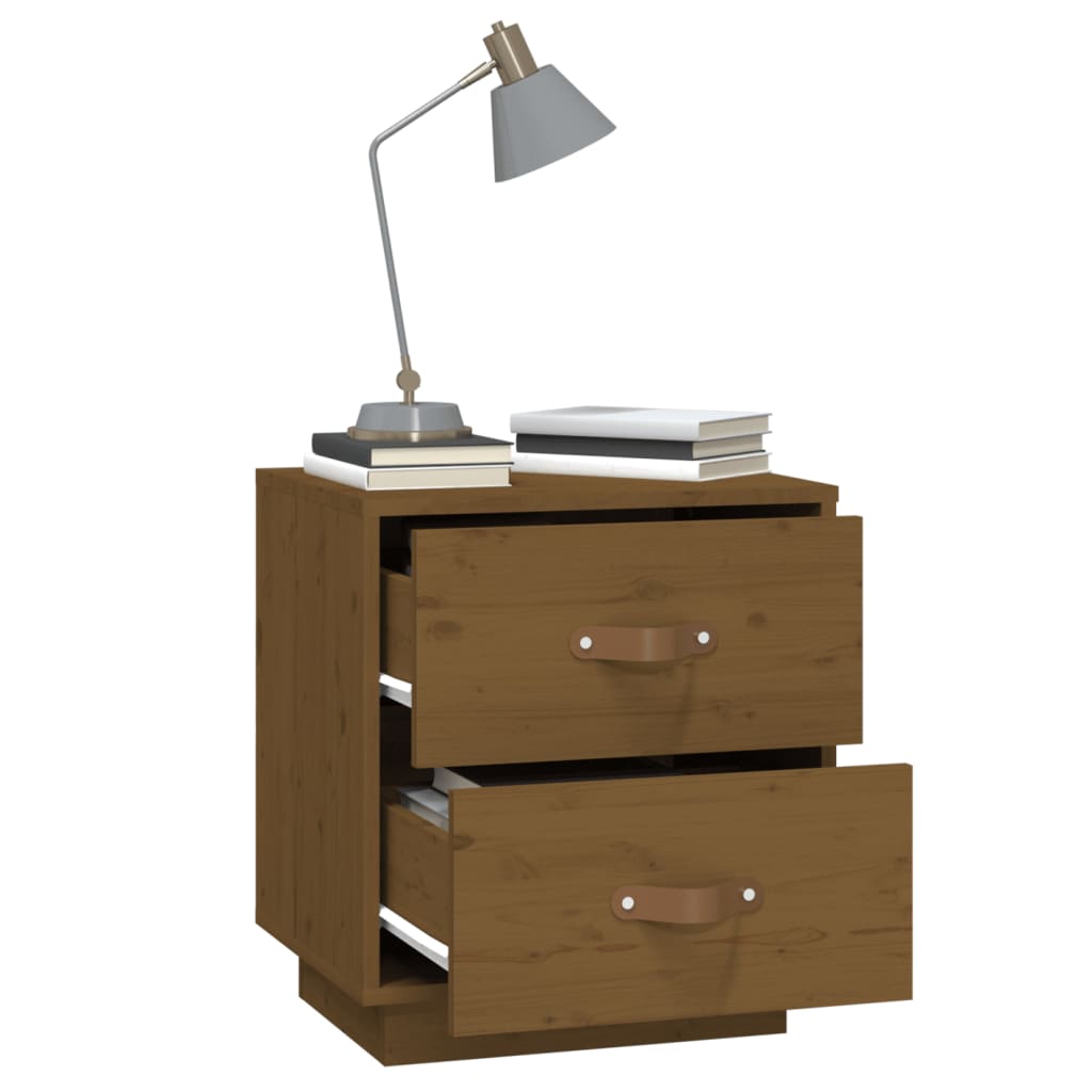 vidaXL Bedside Cabinet Honey Brown 40x34x45 cm Solid Wood Pine