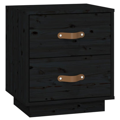 vidaXL Bedside Cabinets 2 pcs Black 40x34x45 cm Solid Wood Pine