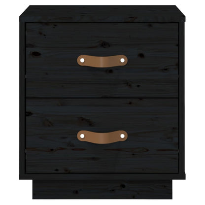 vidaXL Bedside Cabinets 2 pcs Black 40x34x45 cm Solid Wood Pine