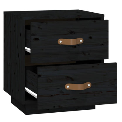 vidaXL Bedside Cabinets 2 pcs Black 40x34x45 cm Solid Wood Pine