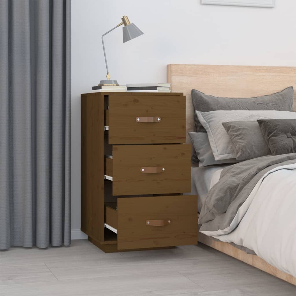 vidaXL Bedside Cabinet | Honey Brown | Solid Pine Wood | 40x40x75 cm
