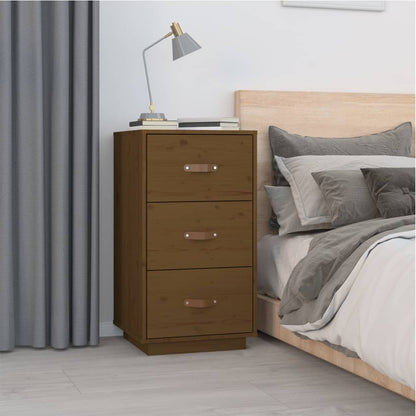 vidaXL Bedside Cabinet | Honey Brown | Solid Pine Wood | 40x40x75 cm