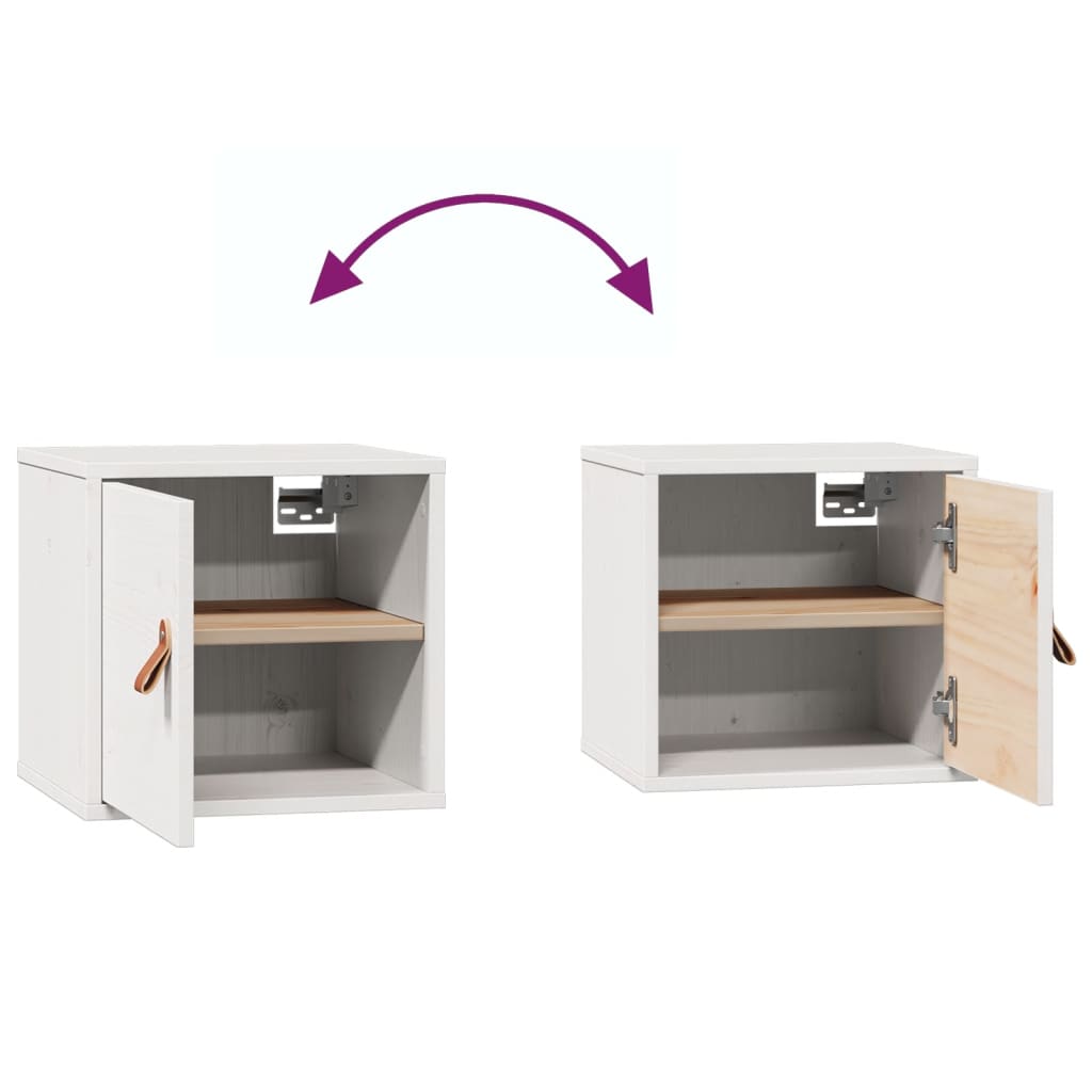 vidaXL Wall Cabinet White 31.5x30x30 cm Solid Wood Pine