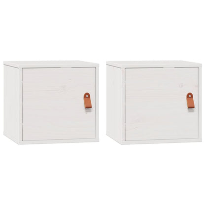 vidaXL Wall Cabinets 2 pcs White 31.5x30x30 cm Solid Wood Pine
