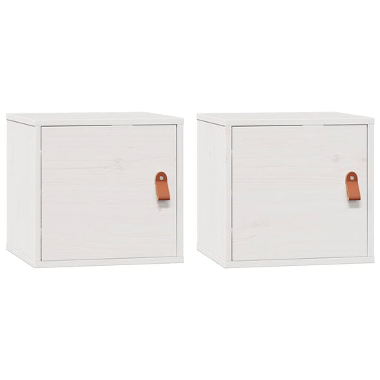 vidaXL Wall Cabinets 2 pcs White 31.5x30x30 cm Solid Wood Pine