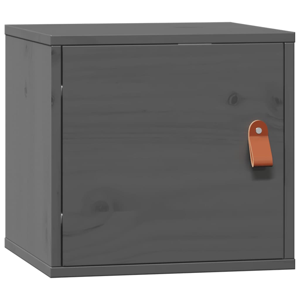 vidaXL Wall Cabinet Grey 31.5x30x30 cm Solid Wood Pine