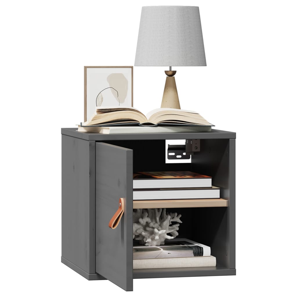 vidaXL Wall Cabinet Grey 31.5x30x30 cm Solid Wood Pine
