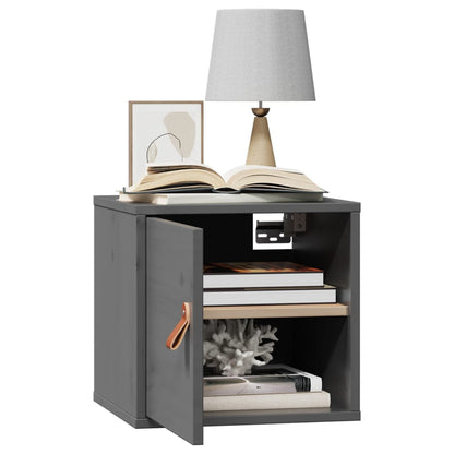 vidaXL Wall Cabinet Grey 31.5x30x30 cm Solid Wood Pine