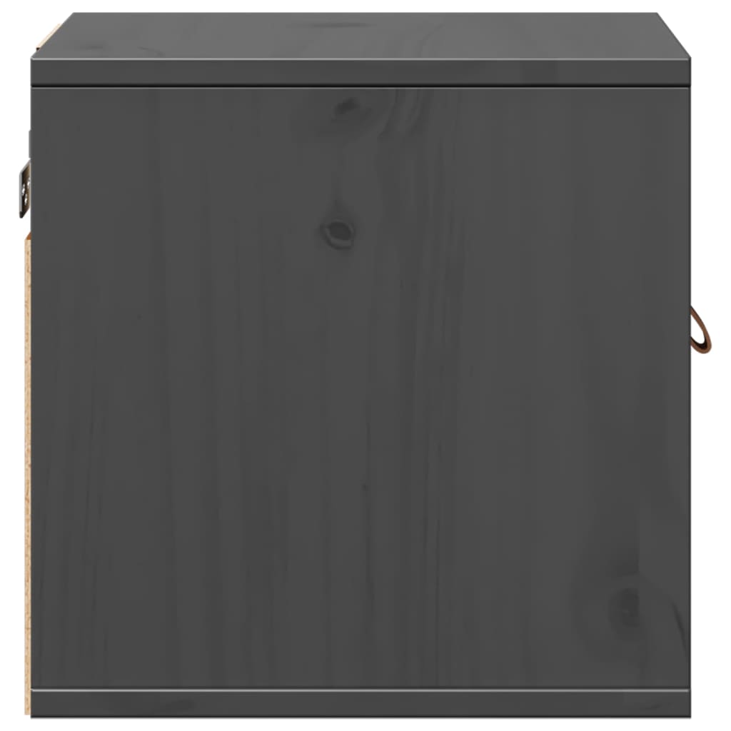 vidaXL Wall Cabinet Grey 31.5x30x30 cm Solid Wood Pine