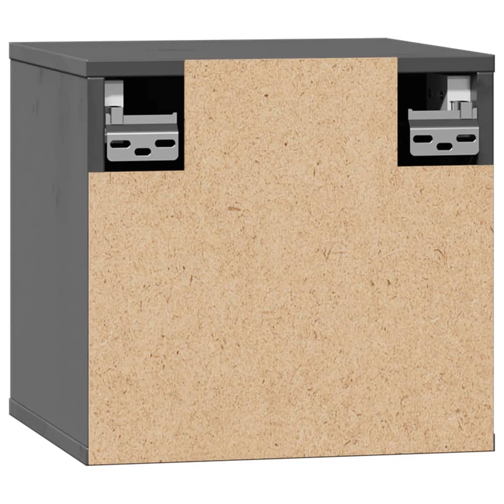vidaXL Wall Cabinet Grey 31.5x30x30 cm Solid Wood Pine