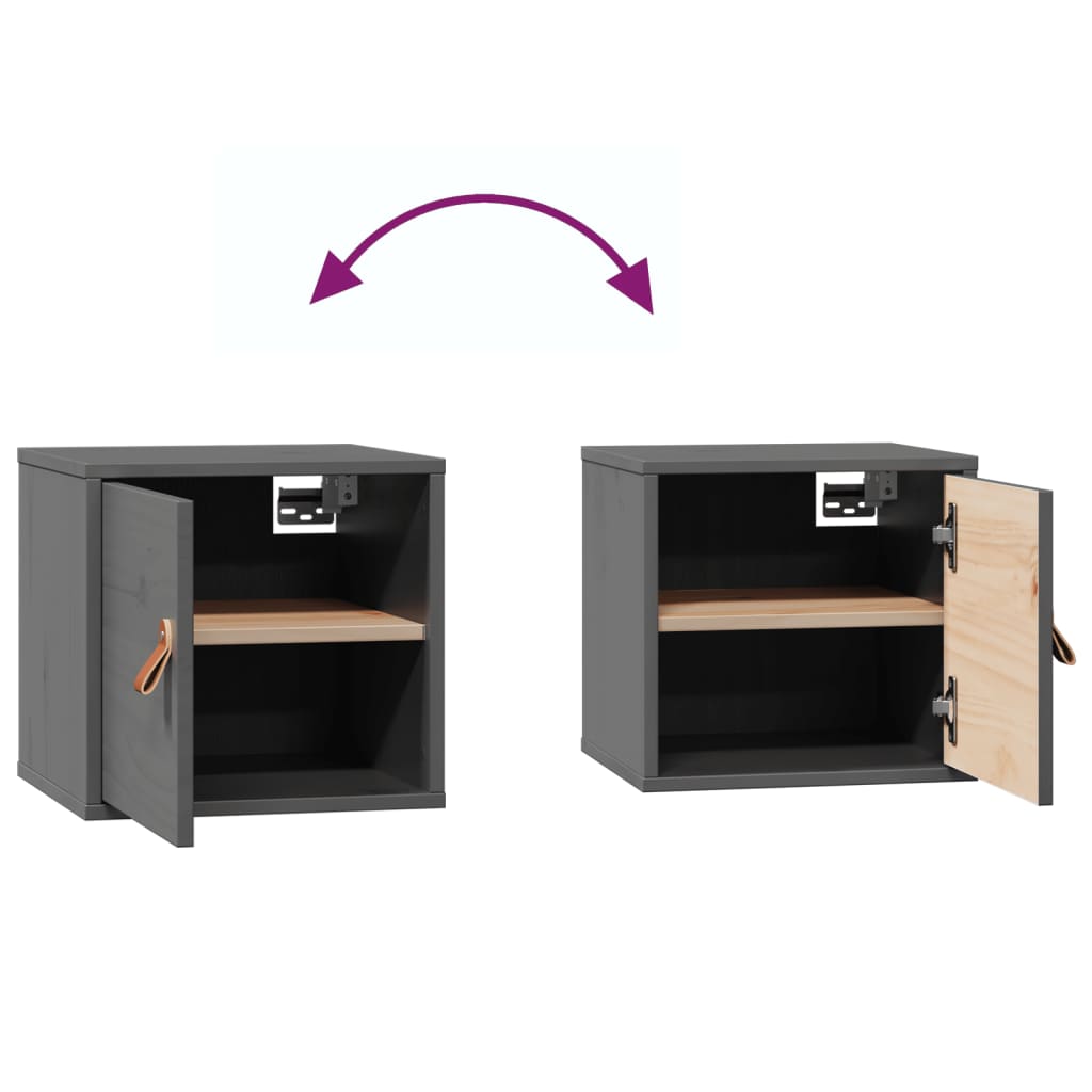 vidaXL Wall Cabinet Grey 31.5x30x30 cm Solid Wood Pine